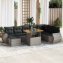 Set Gartensofas mit Kissen 9 Stück synthetisches Rattangrau | Foro24|Onlineshop| Casa, Jardín y Más Foro24.es