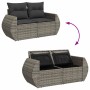 Set Gartensofas mit Kissen 9 Stück synthetisches Rattangrau | Foro24|Onlineshop| Casa, Jardín y Más Foro24.es