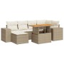 Set aus 7-teiligen Gartensofas und Kissen, synthetisches Rattan, beige von , Gartensets - Ref: Foro24-3327397, Preis: 671,94 ...