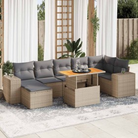 Set aus Gartensofas und Kissen 8-teilig