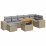 Set aus Gartensofas und Kissen 8-teilig synthetisches Rattan beige | Foro24|Onlineshop| Casa, Jardín y Más Foro24.es