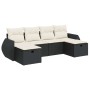 Set of 6-piece garden sofas and cushions synthetic rattan black | Foro24|Onlineshop| Casa, Jardín y Más Foro24.es