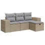 Set Gartensofas mit Kissen 4 Stück synthetisches Rattan beige | Foro24|Onlineshop| Casa, Jardín y Más Foro24.es