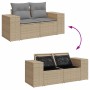 Set Gartensofas mit Kissen 4 Stück synthetisches Rattan beige | Foro24|Onlineshop| Casa, Jardín y Más Foro24.es