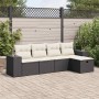 5-teiliges Gartenmöbel-Set und Kissen synthetisches Rattan schwarz | Foro24|Onlineshop| Casa, Jardín y Más Foro24.es