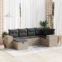 Set of 6 garden sofas and cushions synthetic rattan gray | Foro24|Onlineshop| Casa, Jardín y Más Foro24.es