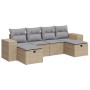 Set Gartensofas mit Kissen 6 Stück synthetisches Rattan beige | Foro24|Onlineshop| Casa, Jardín y Más Foro24.es