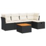 Set of 6-piece garden sofas and cushions synthetic rattan black | Foro24|Onlineshop| Casa, Jardín y Más Foro24.es