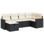 Set of 6-piece garden sofas and cushions synthetic rattan black | Foro24|Onlineshop| Casa, Jardín y Más Foro24.es