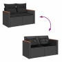 Set mit 7 Gartensofas mit Kissen Kunstrattan schwarz | Foro24|Onlineshop| Casa, Jardín y Más Foro24.es