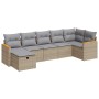 Set aus 7-teiligen Gartensofas und Kissen, synthetisches Rattan, beige | Foro24|Onlineshop| Casa, Jardín y Más Foro24.es