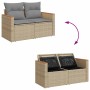 Set aus 7-teiligen Gartensofas und Kissen, synthetisches Rattan, beige | Foro24|Onlineshop| Casa, Jardín y Más Foro24.es