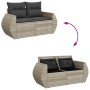 Set mit 7 Gartensofas mit Kissen PE Rattan hellgrau | Foro24|Onlineshop| Casa, Jardín y Más Foro24.es