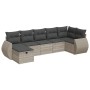 Set mit 7 Gartensofas mit Kissen PE Rattan hellgrau | Foro24|Onlineshop| Casa, Jardín y Más Foro24.es