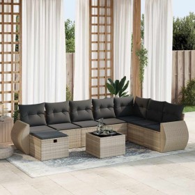 Comprar Set muebles jardín 9 pzas y cojines ratán