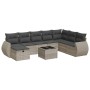 9 pcs garden furniture set and cushions synthetic rattan light gray | Foro24|Onlineshop| Casa, Jardín y Más Foro24.es