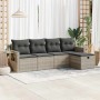 Set aus Gartensofas und Kissen 5 Stück synthetisches Rattan hellgrau | Foro24|Onlineshop| Casa, Jardín y Más Foro24.es