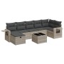 Set de sofás de jardín 8 pzas y cojines ratán sintético gris de , Conjuntos de jardín - Ref: Foro24-3325518, Precio: 579,97 €...