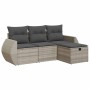 Set de sofás de jardín 4 pzas y cojines ratán sintético gris von , Gartensets - Ref: Foro24-3325558, Preis: 315,54 €, Rabatt: %