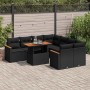 Set garden sofas and cushions 9 pcs synthetic rattan acacia black | Foro24|Onlineshop| Casa, Jardín y Más Foro24.es