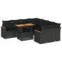 Set Gartensofas und Kissen 9-tlg synthetisches Rattan Akazie schwarz | Foro24|Onlineshop| Casa, Jardín y Más Foro24.es