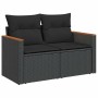 Set garden sofas and cushions 9 pcs synthetic rattan acacia black | Foro24|Onlineshop| Casa, Jardín y Más Foro24.es