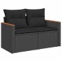 Set garden sofas and cushions 5 pcs synthetic rattan acacia black | Foro24|Onlineshop| Casa, Jardín y Más Foro24.es