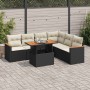 Set garden sofas and cushions 7 pcs synthetic rattan acacia black | Foro24|Onlineshop| Casa, Jardín y Más Foro24.es