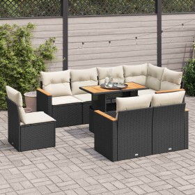 Set Gartensofas und Kissen 9-tlg synthetisches