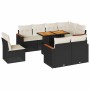 Set garden sofas and cushions 9 pcs synthetic rattan acacia black | Foro24|Onlineshop| Casa, Jardín y Más Foro24.es