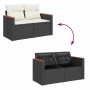 Set sofás jardín y cojines 11 pzas ratán sintético acacia negro | Foro24|Onlineshop| Casa, Jardín y Más Foro24.es