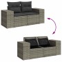 Set garden sofas and cushions 9 pcs synthetic rattan acacia gray | Foro24|Onlineshop| Casa, Jardín y Más Foro24.es