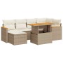 Set sofás jardín y cojines 7 pzas ratán sintético acacia beige de , Conjuntos de jardín - Ref: Foro24-3327509, Precio: 619,41...