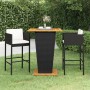 3-piece garden bar furniture set and black synthetic rattan cushions by vidaXL, Garden sets - Ref: Foro24-3094802, Price: 304...