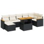 Set garden sofas and cushions 8 pcs synthetic rattan acacia black | Foro24|Onlineshop| Casa, Jardín y Más Foro24.es