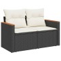 Set garden sofas and cushions 8 pcs synthetic rattan acacia black | Foro24|Onlineshop| Casa, Jardín y Más Foro24.es