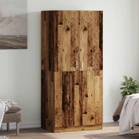 Engineered wood wardrobe aged wood 90x52x200 cm