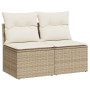 Set garden sofas and cushions 4 pcs synthetic rattan acacia beige by , Garden sets - Ref: Foro24-3325234, Price: 139,69 €, Di...