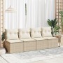 Set garden sofas and cushions 4 pcs synthetic rattan acacia beige by , Garden sets - Ref: Foro24-3325234, Price: 139,69 €, Di...