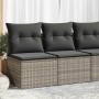 Set garden sofas and cushions 4 pcs synthetic rattan acacia gray | Foro24|Onlineshop| Casa, Jardín y Más Foro24.es