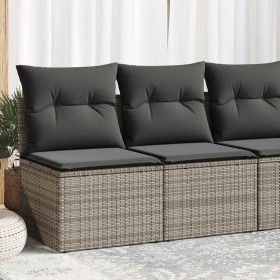 Set garden sofas and cushions 4 pcs synthetic