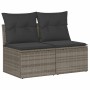 Set garden sofas and cushions 4 pcs synthetic rattan acacia gray | Foro24|Onlineshop| Casa, Jardín y Más Foro24.es