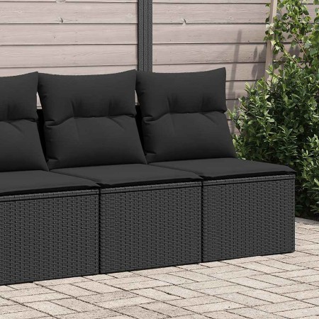 Set sofás jardín y cojines 4 pzas ratán sintético acacia negro | Foro24|Onlineshop| Casa, Jardín y Más Foro24.es