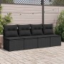 Set sofás jardín y cojines 4 pzas ratán sintético acacia negro | Foro24|Onlineshop| Casa, Jardín y Más Foro24.es