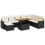 Set Gartensofas und Kissen 9-tlg synthetisches Rattan Akazie schwarz | Foro24|Onlineshop| Casa, Jardín y Más Foro24.es