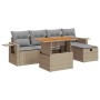 Set garden sofas and cushions 6 pcs synthetic rattan acacia beige | Foro24|Onlineshop| Casa, Jardín y Más Foro24.es