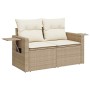 Set garden sofas and cushions 5 pcs synthetic rattan acacia beige | Foro24|Onlineshop| Casa, Jardín y Más Foro24.es