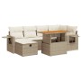 Set sofás jardín y cojines 8 pzas ratán sintético acacia beige de , Conjuntos de jardín - Ref: Foro24-3328031, Precio: 619,98...