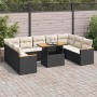 Set sofás jardín y cojines 10 pzas ratán sintético acacia negro | Foro24|Onlineshop| Casa, Jardín y Más Foro24.es