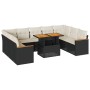 Set sofás jardín y cojines 10 pzas ratán sintético acacia negro | Foro24|Onlineshop| Casa, Jardín y Más Foro24.es